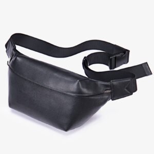 Sling Bag — Slim Cowhide Zip — Black