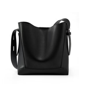 Crossbody Bag — Leather Day Bucket — Black