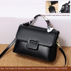 Crossbody Bag — PU Contrast Flap — Black