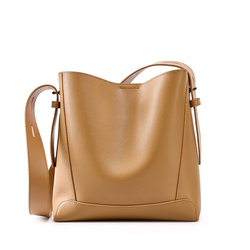 Crossbody Bag — Leather Day Bucket — Salt Khaki