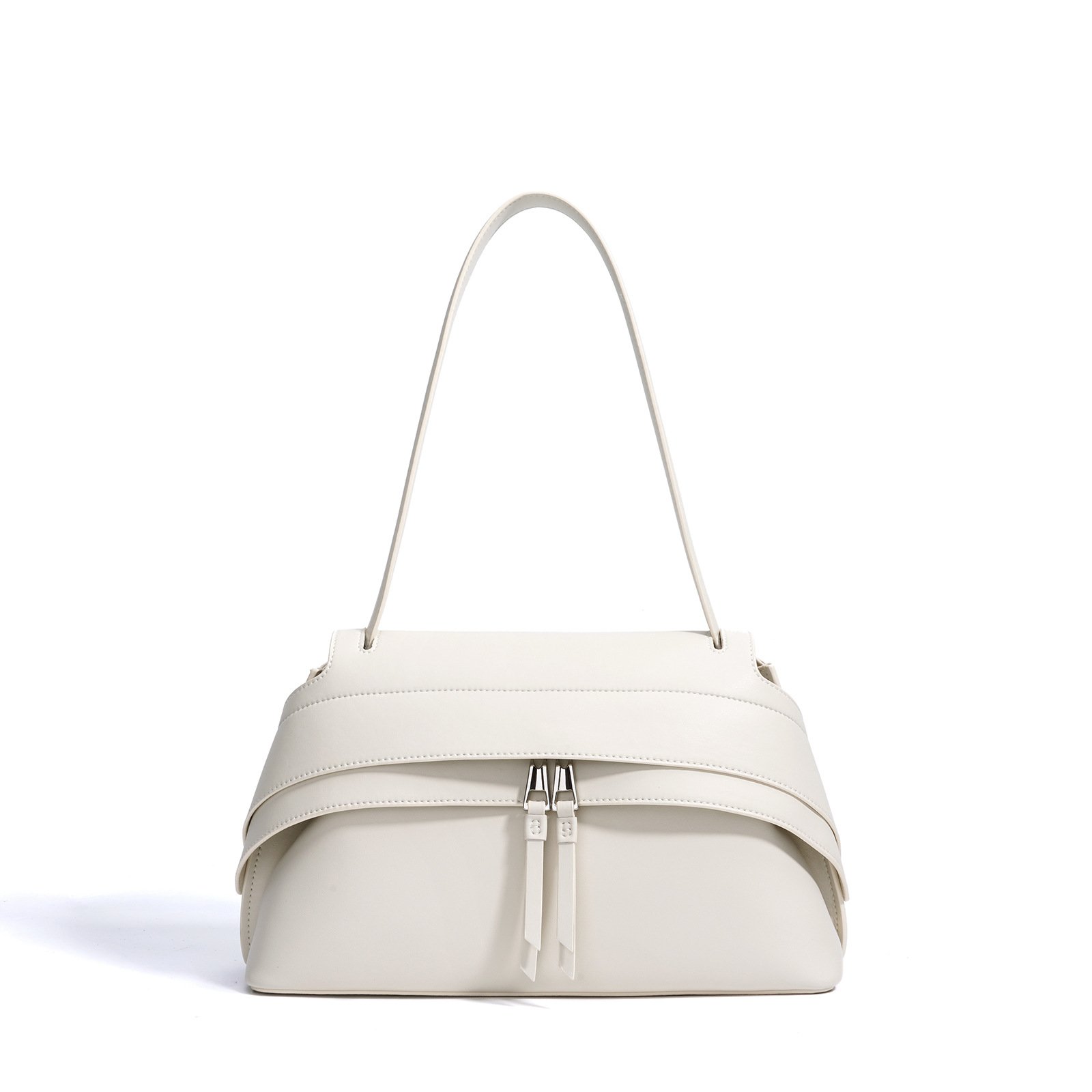 Crossbody Bag — Leather Saddle Day Bag — Milkshake White