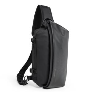 Sling Bag — Oxford Vertical Zip — Black