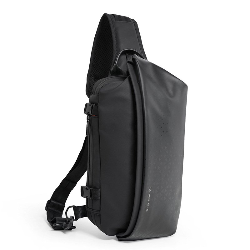 Sling Bag — Oxford Vertical Zip — Black